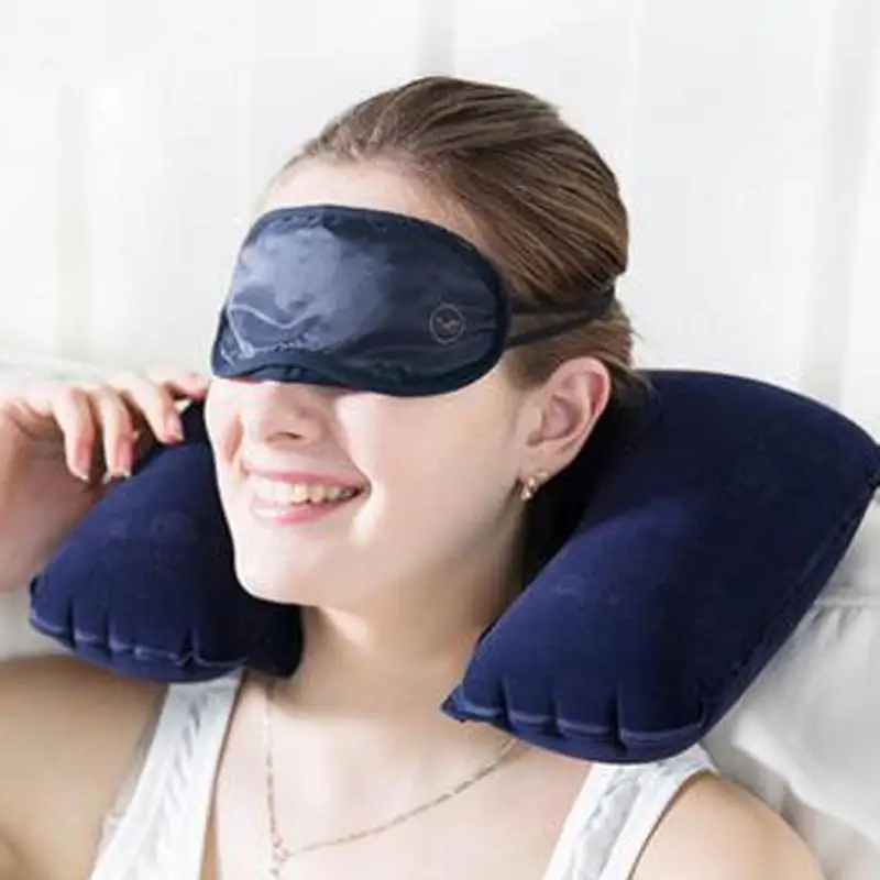 

1 pc Travel U Shaped Pillow Inflatable Neck Car Head Rest Air Cushion for Travel Office Nap Head Rest Air Cushion Neck Pillow