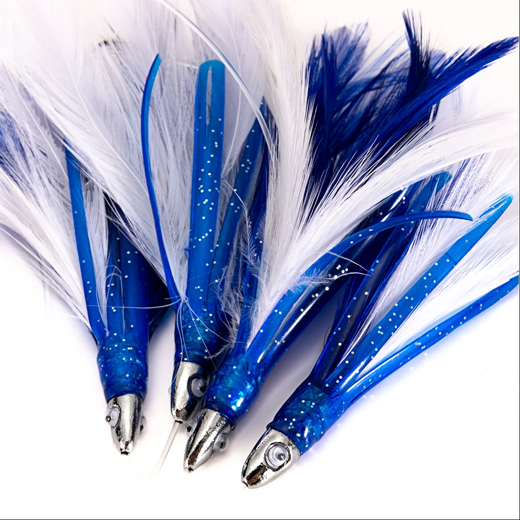 10cm Fully Rigged Big Game Daisy Bird Trolling Chain Boat Fishing Squid Lure Rig Teaser Optional Colors Fishing Lures