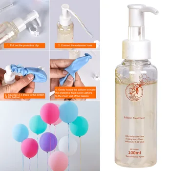 

50ml 100ml Helium Balloons Protective Fluid Practical Professional Slight Fragrance Safe Transparent With Pump Home Party