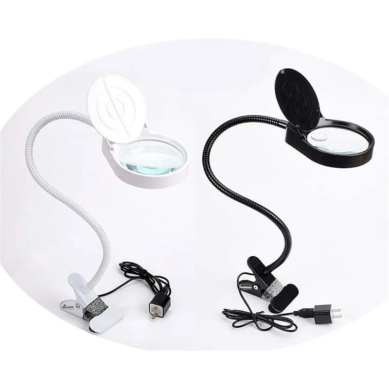 

LED magnifier lamp clamp desk inspection loupe with flexible gooseneck for welding repairing and hobby