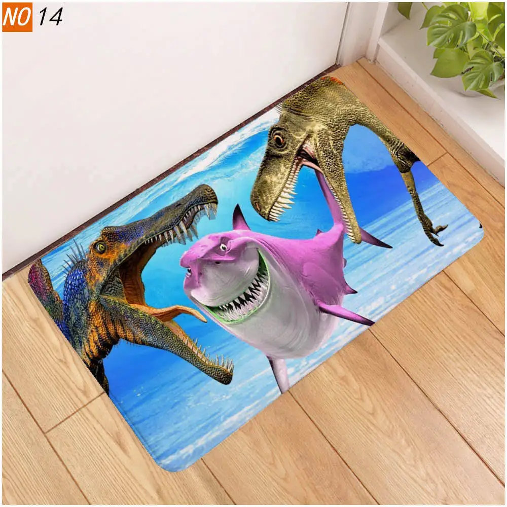 3D мягкий напольный коврик с принтом динозавра для кухни и спальни краями