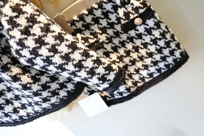 Girls Sets Children's Clothing Autumn Winter Plaid Korean Student Suit Knit Cardigan Sweater + Short Skirt 2pcs Kids Outfits