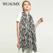 

Wuaumx NEW Women's Scarf Zebra Pattern Print Scarves Spring Autumn Stripe Shawl And Wraps For Lady Muffler Hijab 180*90cm
