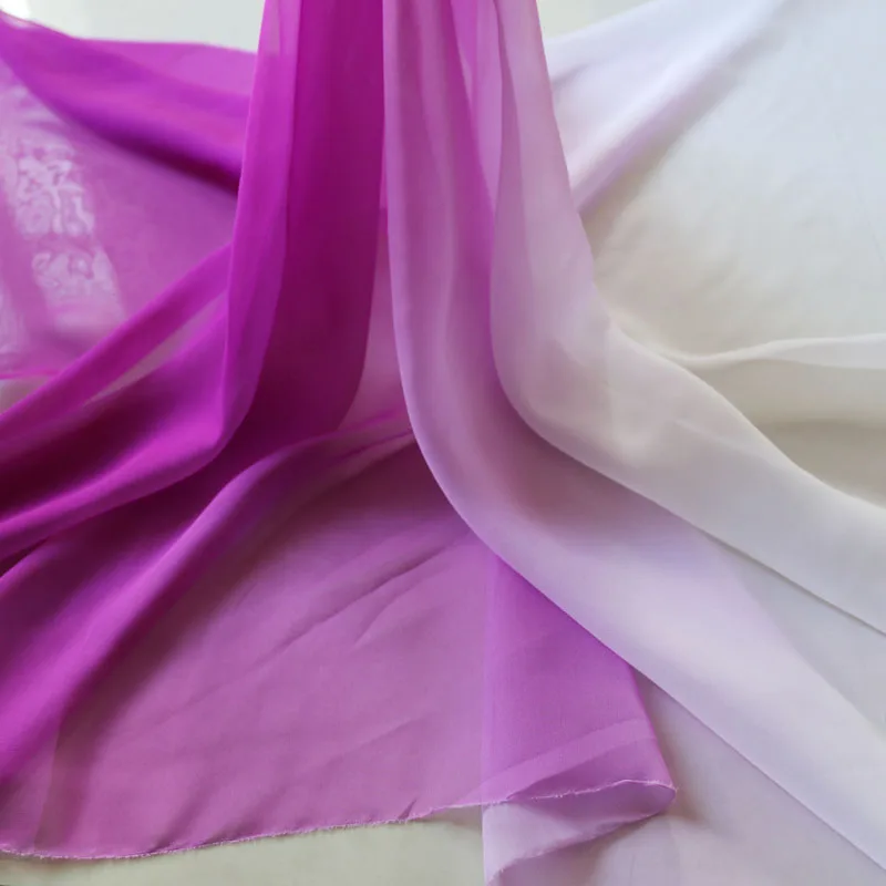 Теплый фуксия белый 2 тона свадебное платье для танцев ткань Telas светильник шифоновый материал