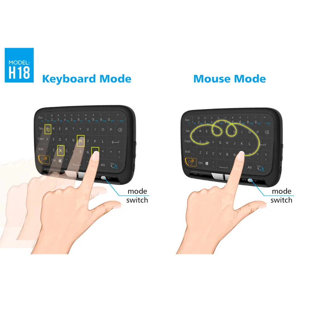 

H18 2.4GHz Wireless Rechargeable Keyboard&Touchpad Combo For PC Smart TV Android #20