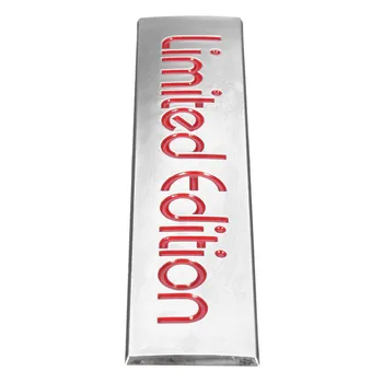 

10.4cm x 2.2cm Chrome Limited Edition Logo Red Letter Emblem Decal Sticker