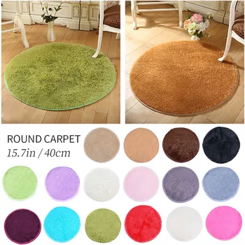 

Hot Round Carpet Anti-slip Bedroom Chair Cushion Yoga Mat Floor Door Carpet For Living Room Mat Kids Room Play Cover 40cm