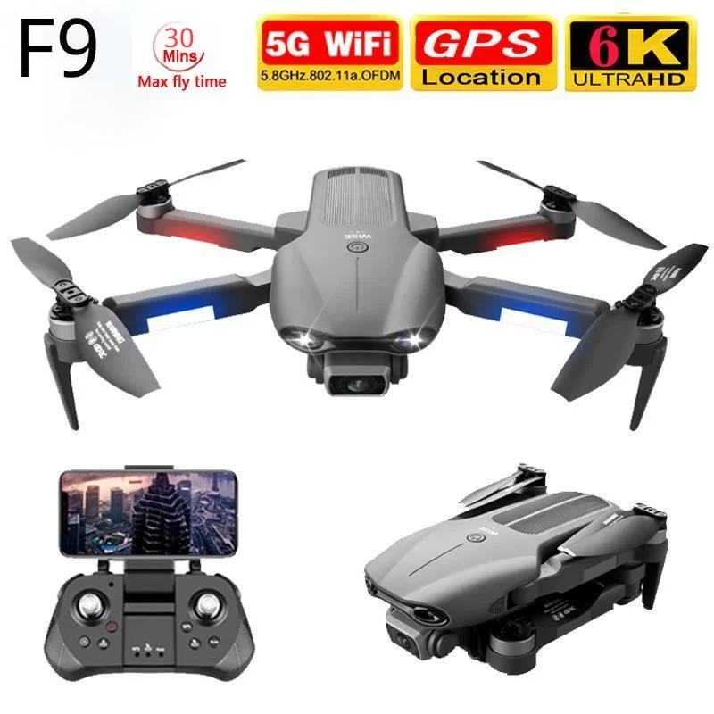 Квадрокоптер складной F9 мини-Дрон с двойной HD камерой 6K 2021 м 4K бесщеточным