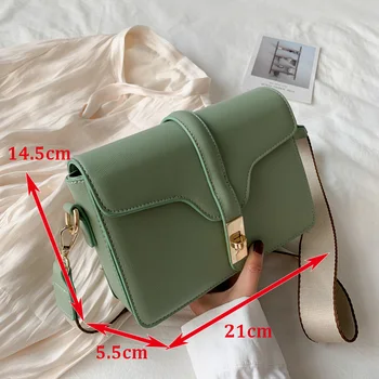 

2020 New Solid Color PU Leather Shoulder Crossbody Bags All-match Hasp Zipper Party Shopping Handbags Simple Style Women Bags