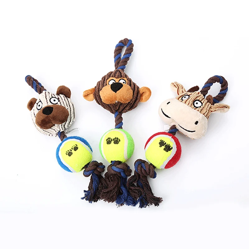 Interactive Puppy Big Dog Rope Ball Toy Bite Resistant Pet Chew Toys for Medium Large Dogs Accessories mascotas Supplies Tennis | Дом и сад