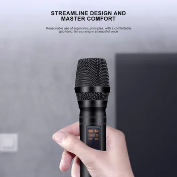 

Wireless Handheld Microphone UHF Dynamic Mic System 1/4 inch Plug Receiver for Computer Karaoke Conference DJ Church Wedding