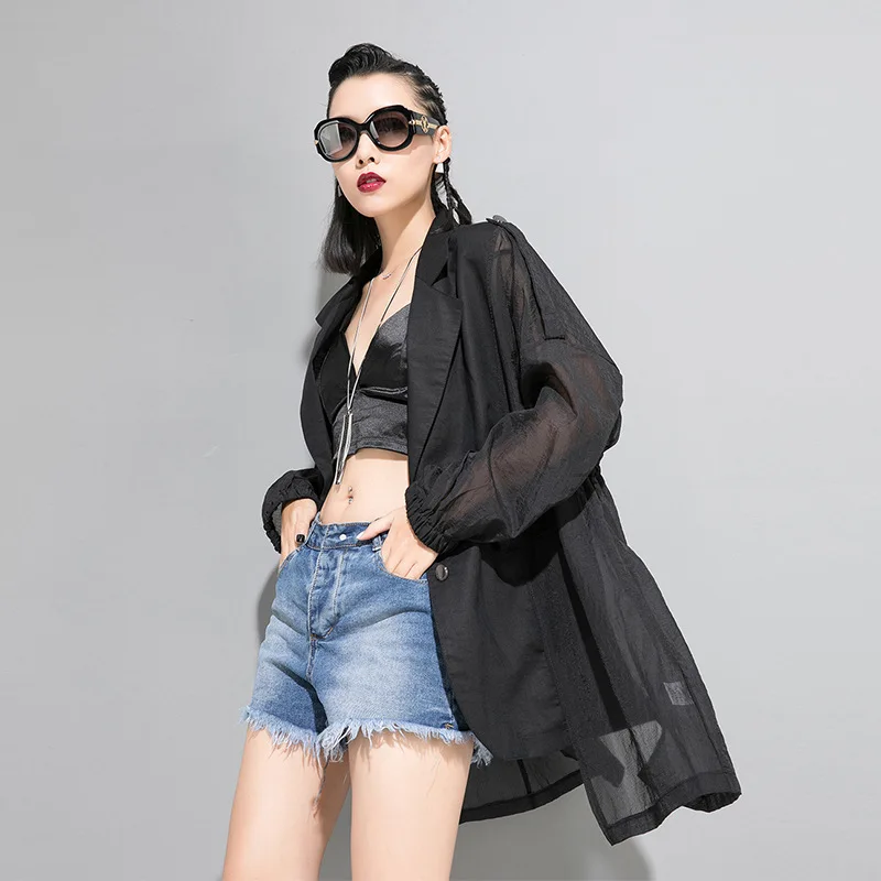 Max LuLu/Корейский модный осенний дизайн, сексуальные кружевные топы и блузки, женские шифоновые панк-рубашки, Повседневная Женская негабаритная длинная одежда