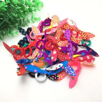 

100Pcs Children Elastic Hair Band Cute Bow Rabbit Ears Headband Hair Strings K92D