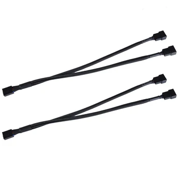 

4 Pcs Sleeved 1 To 2 3Pin Braided Y Shape Power 4Pin Accessaries PC Adapter Computer PWM Fan Splitter Cable Converter