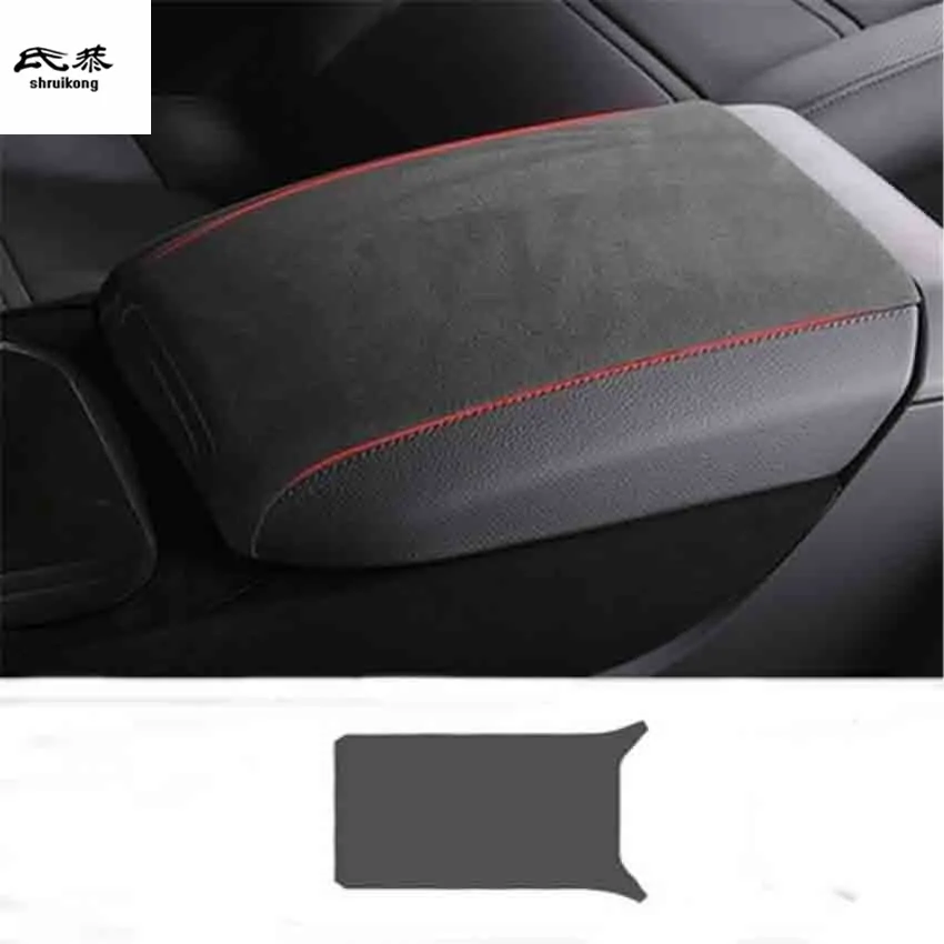 1 шт. Автомобильная наклейка Alcantara кожаный подлокотник коробка защита украшение крышка для Porsche cayenne автомобильные аксессуары - Название цвета: style 1