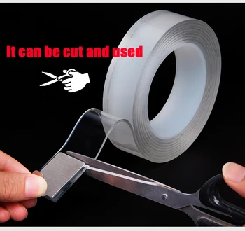 

1m /3 m /5 m nano magic tape double-sided tape transparent traceless nano reusable waterproof tape to clean household tape 1mm t