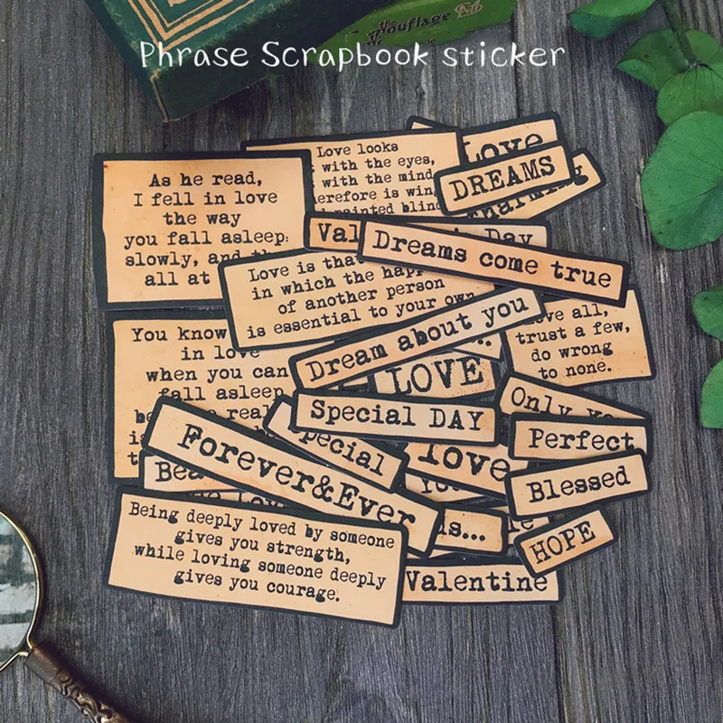 Sobre el amor adhesivos con frases de pegatinas de viñetas para diario arte de colección de recortes álbum diario decorativo