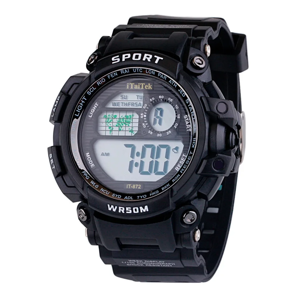 Часы светодиодный мужские водонепроницаемые спортивные часы ударные цифровые электронные модные спортивные мужские часы relogio masculino reloj hombre hot D4