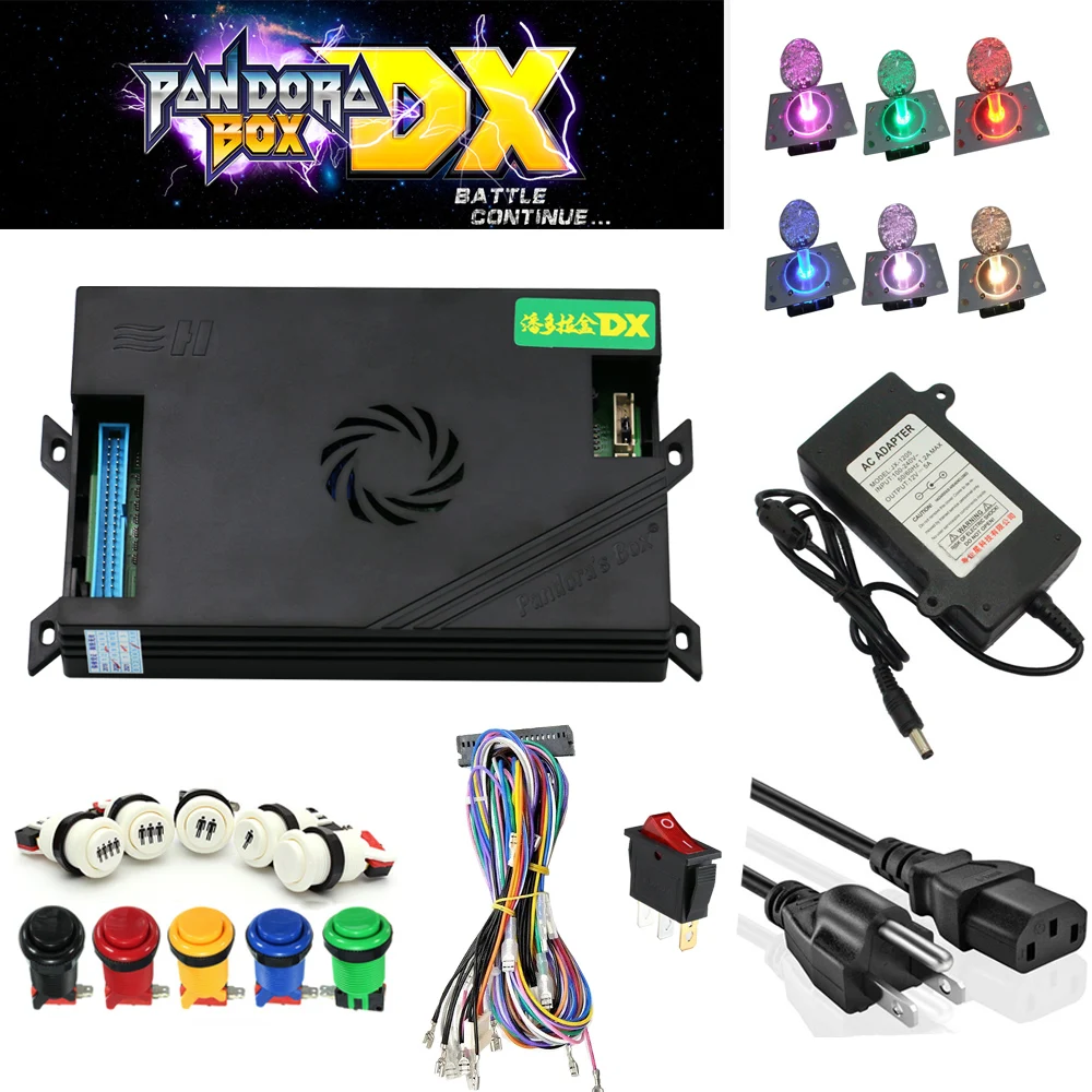 

Arcade parts Bundles With Illuminated button LED bulbs holders nuts Joystick player buttons Microswitch Pandora Box DX