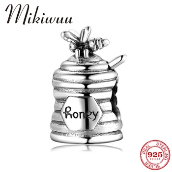 

Silver Charm 925 Sterling Silver Sweet life bee honey jar Metal Beads fit Original Mikiwuu Charm Bracelet & Bangles Fine Jewelry