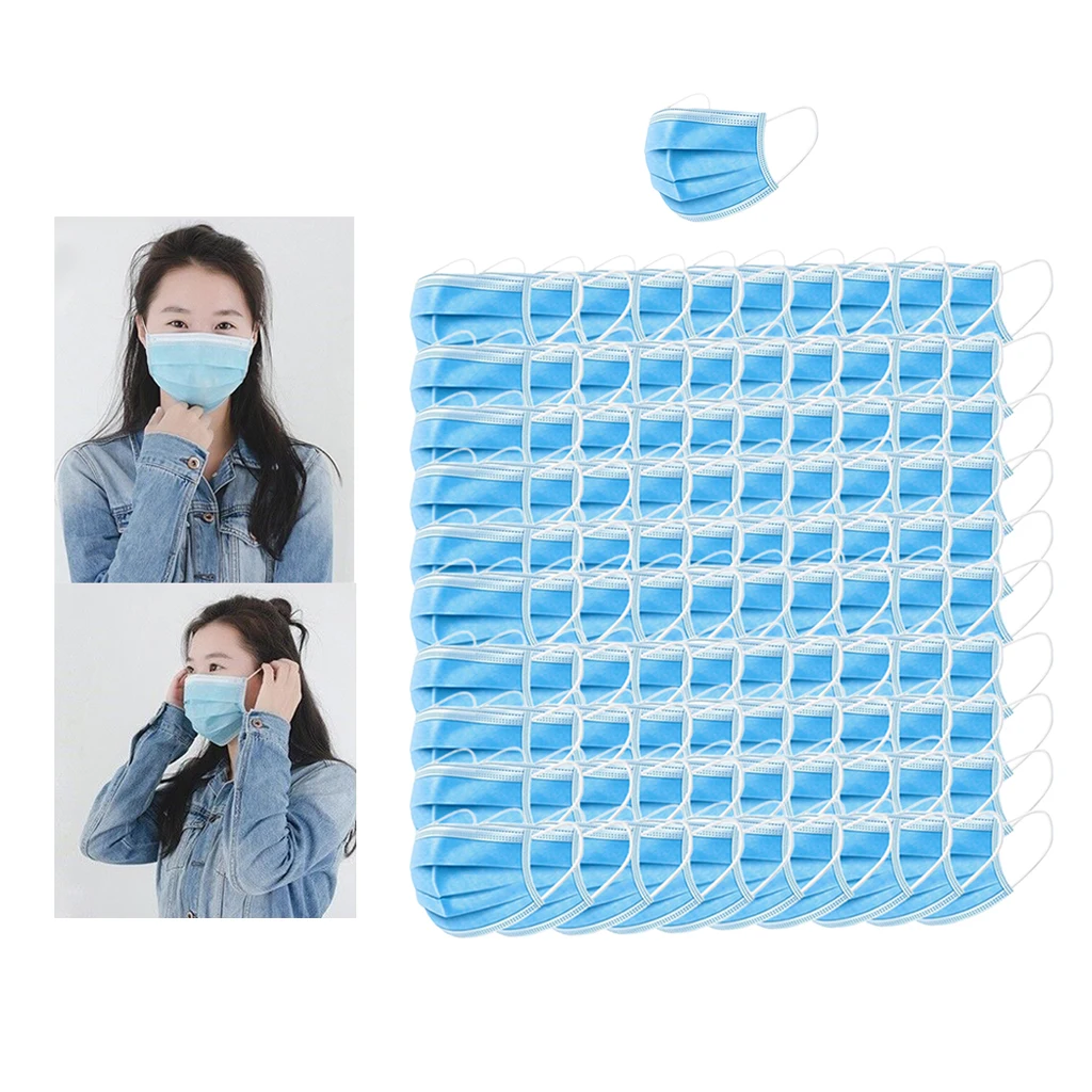 Lots 100 Disposable 4ply Comfortable Half Face Protective Mask Safety Dust