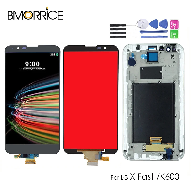 

For LG X Fast K600Y K600 LCD Display Touch Screen Digitizer Assembly Repair Replacement White Black with Tools