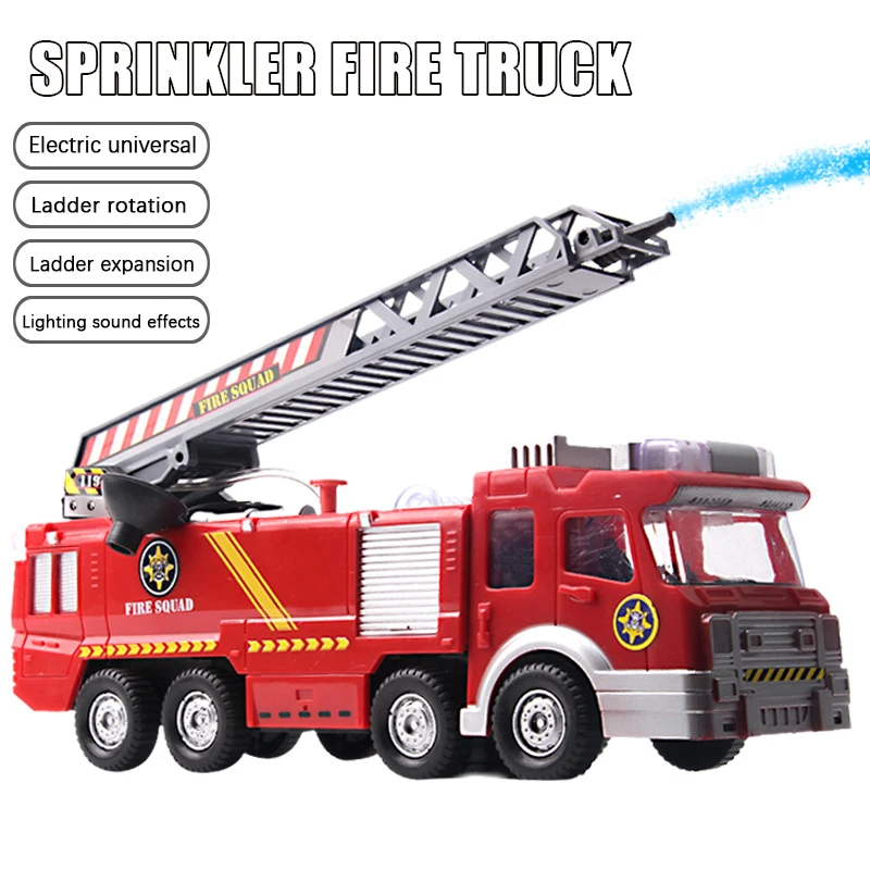 Camión de juguete de Agua pulverizada para niños, camión de bomberos, camión de bomberos/vehículo de motor, luz musical, Juguetes educativos