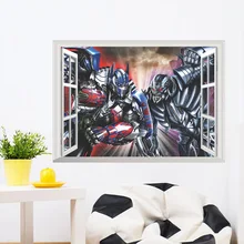 14159 алиэкспресс Лидер продаж стиль 3D Трансформеры поддельные окна украшения детского сада настенные наклейки