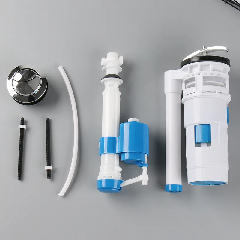 

Toilet Tank Water Inlet Accessories Float Valve Blister Toilet Inlet and Outlet Valve Button Drain Valve Series Complete Set