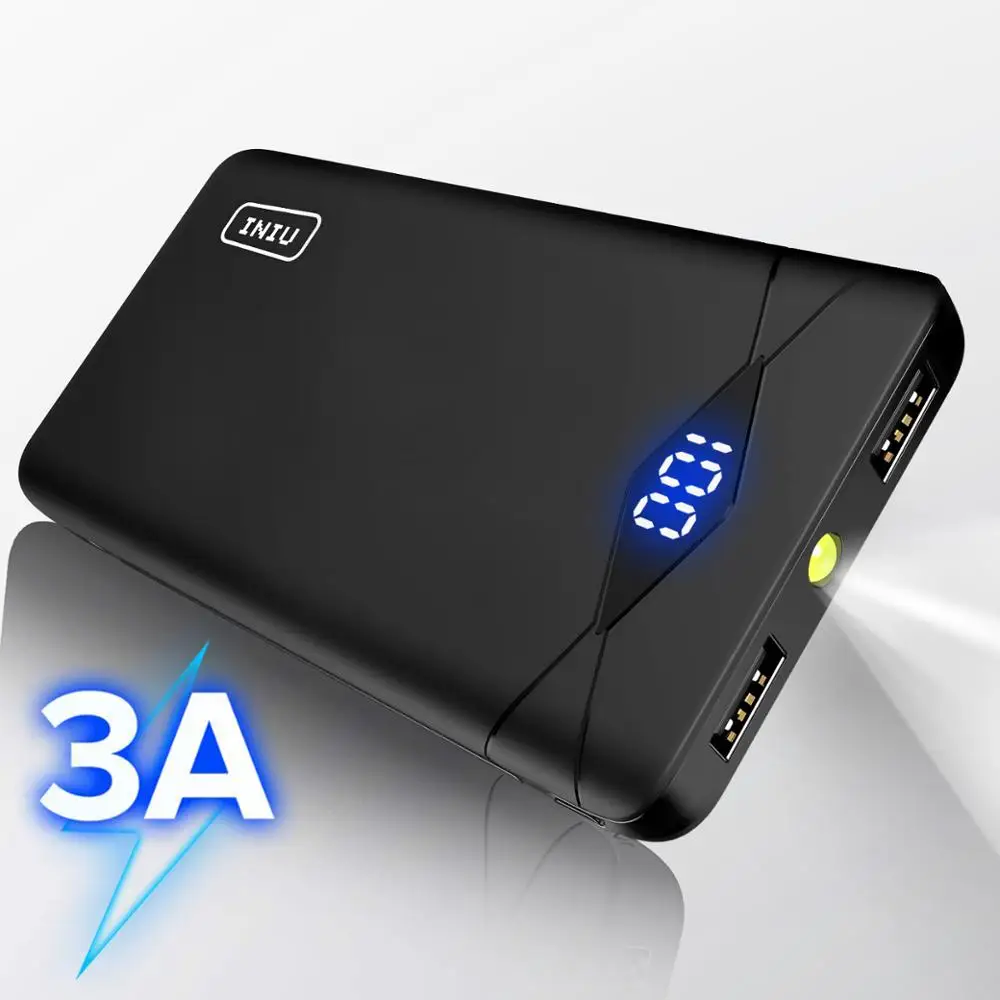 

INIU 3A 10000mAh LED Power Bank Dual USB Portable Charger Powerbank For iPhone Xiaomi Mi Phone External Battery Pack Poverbank