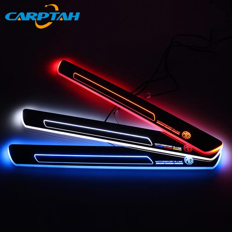 

CARPTAH Trim Pedal Car Exterior Parts LED Door Sill Scuff Plate Pathway Dynamic Streamer light For MG ZR MG3 2011 - 2016 2017