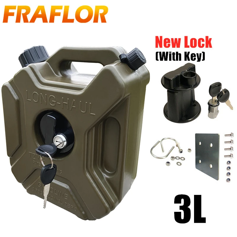 3L Portable Motorcycle Fuel Tank Spare Jerry Can Gas Plastic Car Gokart Oil Container ATV UTV Gasoline Petrol Tanks Canister