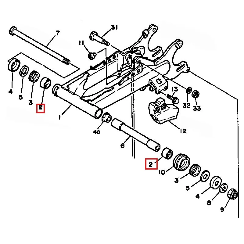 Игольные подшипники wingarm ATV UTV Quad для Yamaha Banshee 350 S YZF350 BLASTER ENTICER WARRIOR IT200L модель 1987‑2006
