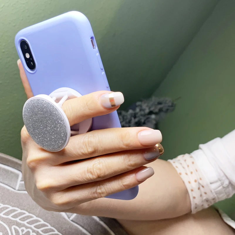 Блестящий Мягкий чехол для телефона iPhone 11 Pro Max XS XR X 6s 6 7 8 Plus с подставкой чехлы