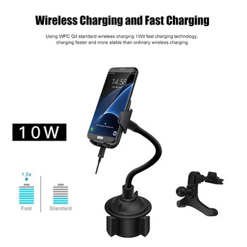 

Car Charger Cell Phone Mount Wireless Charging Bracket Fast Charge Phone Holder for Smartphone VH99