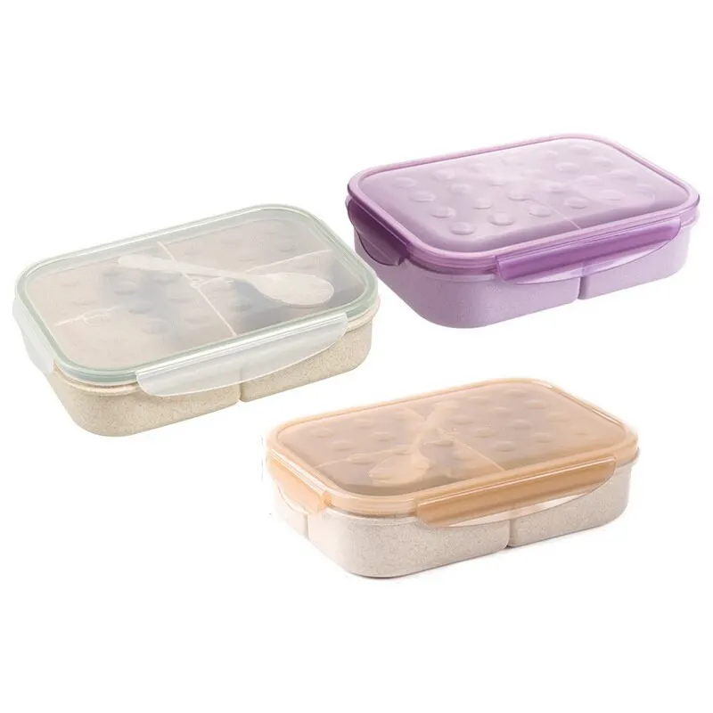 3 отсека Ланч-бокс для микроволновки герметичная независимая решетка Bento Ланч-бокс для контейнер для обеда ребенку переносной пищевой контейнер