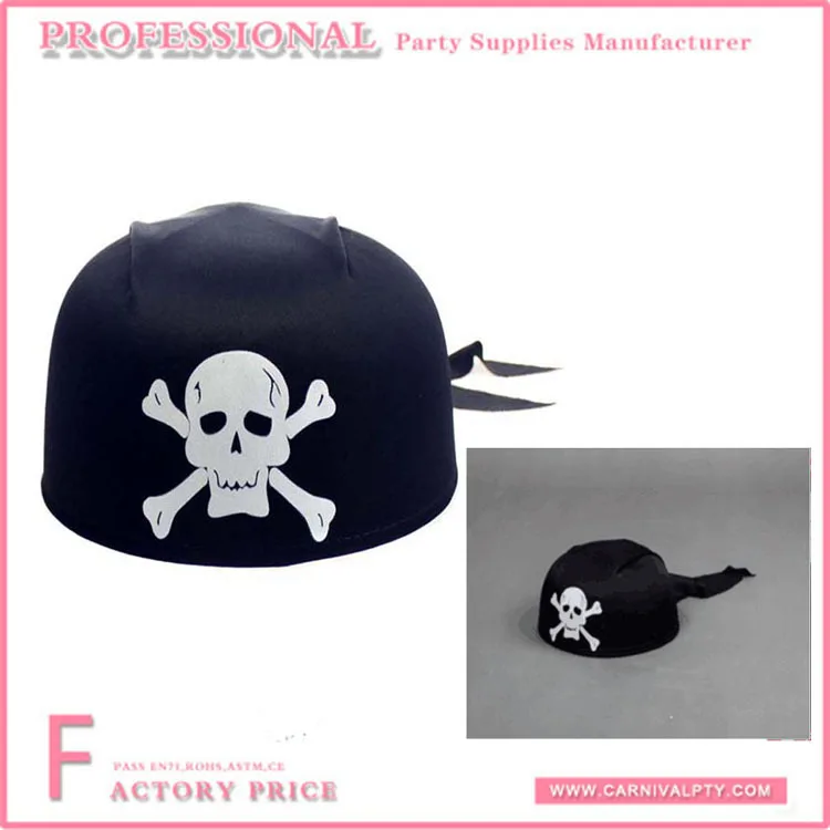New Style Halloween Hat Black Ribbon Skull-shaped White Pattern Pirate Hat Halloween Hat
