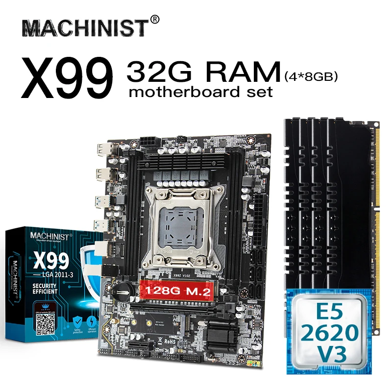 ^*Best Offers X99 motherboard set kit with Xeon E5 2620 V3 LGA 2011-3 CPU 4*8GB(32GB) 2400MHz DDR4 ECC REG memory RAM MATX NVME M.2 128G SSD ^*Best Offers X99 motherboard set kit with Xeon E5 2620 V3 LGA 2011-3 CPU 4*8GB(32GB) 2400MHz DDR4 ECC REG memory RAM MATX NVME M.2 128G SSD