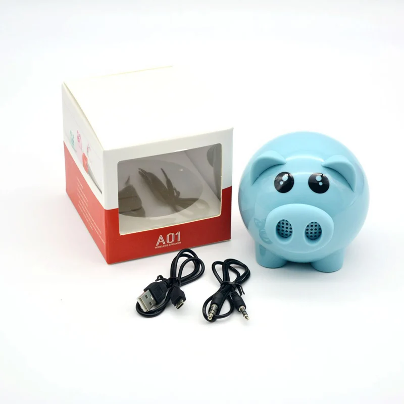 Jinreach высокое качество A01 Милая свинка беспроводной Bluetooth динамик портативный мини милые животные громкоговоритель детский динамик - Цвет: Blue