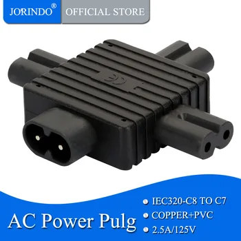 

JORINDO IEC-320 C8 to 3x C7 Power adapter IEC 320 C7 C8 para 3x adaptador de Energia IEC 320 C7 para C8 Dividir adaptador LED