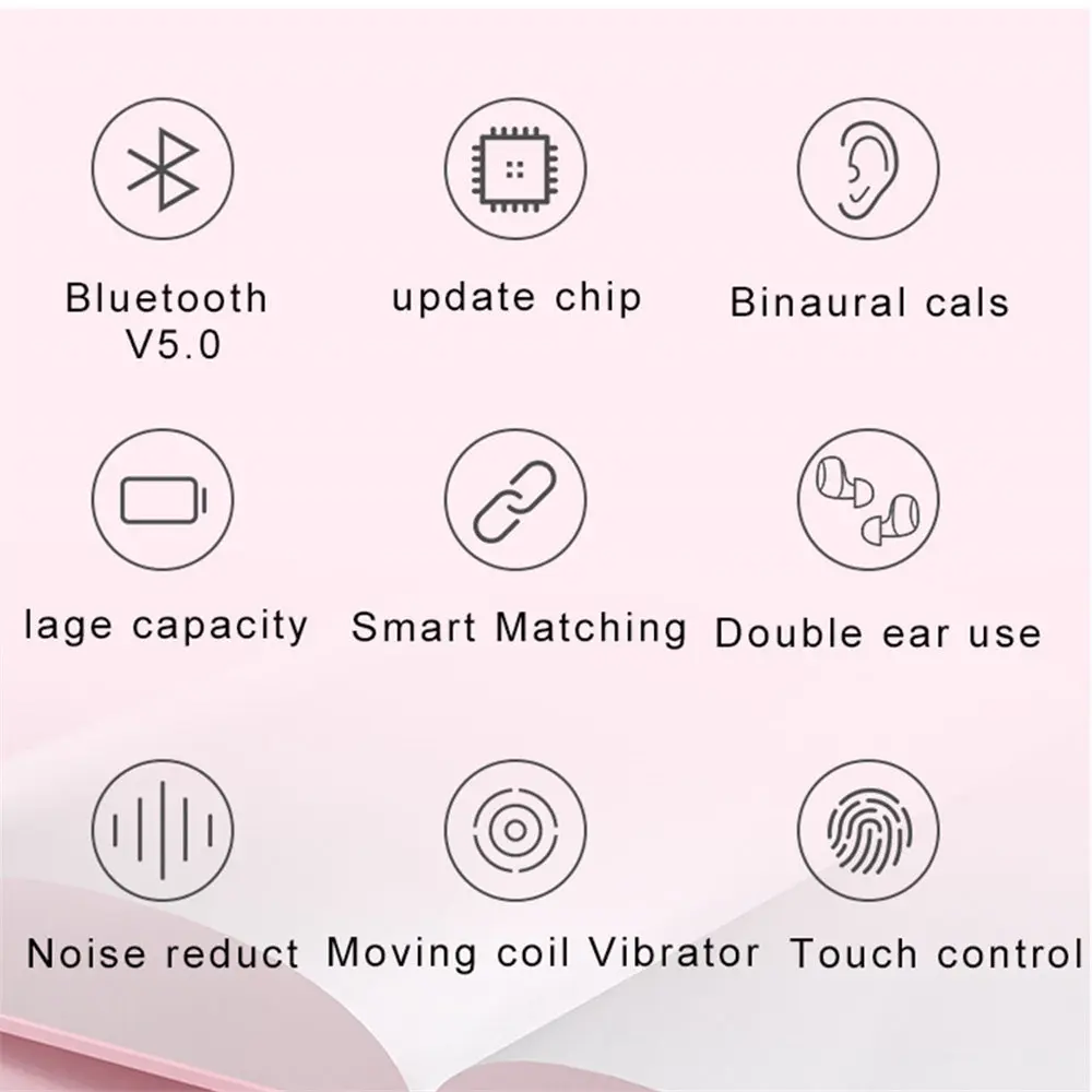 Tw60 наушники-вкладыши TWS bluetooth 5,0 Hi-Fi стерео Беспроводной гарнитура наушники с микрофоном громкой связи с зарядки чехол Универсальный