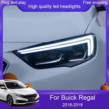 

Car Styling for For Buick Regal Headlights 2018-2019 Buick LED Headlight DRL Full LED High Low Beam Parking Fog Lamp Front lamp