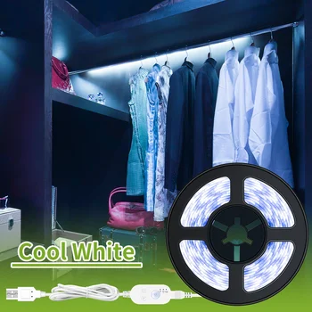 

1M 2M 3M 4M 5M Under Cabinet Light USB PIR Strip LED Motion Sensor 5V Flexible Strip Waterproof LED Bathroom Bedroom Night Lamp
