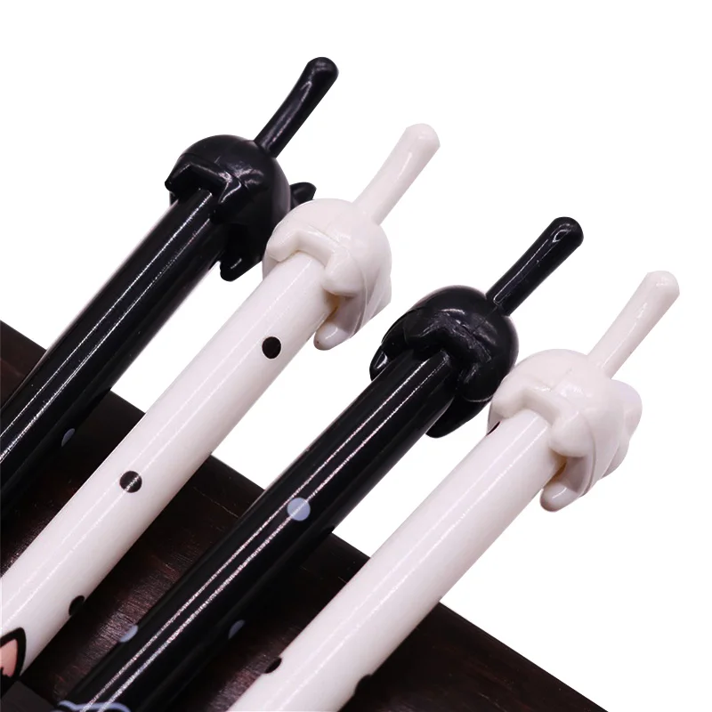 Pólo de Mistura Opcional por Atacado Presente Caneta Gato Bonito Gel Requintado Estudante Papelaria Preto Haste - Pólo Branco 100 Pçs 0.5mm 7 100 pçs presente caneta 0.5mm gato bonito