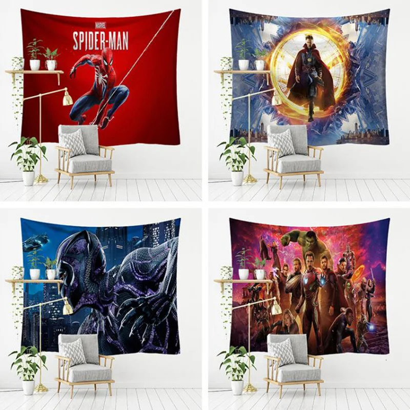 

The Avengers Tapestry Wall Hanging Fabric Beach Throw Rug Blanket Camping Travel Mattress Sleeping Tapestries Home Decorations