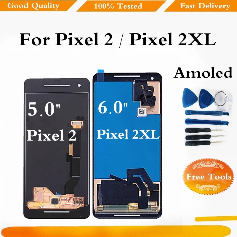ЖК дисплей Amoled для Google Pixel 2 2XL дигитайзер сенсорного экрана XL сменный экран с