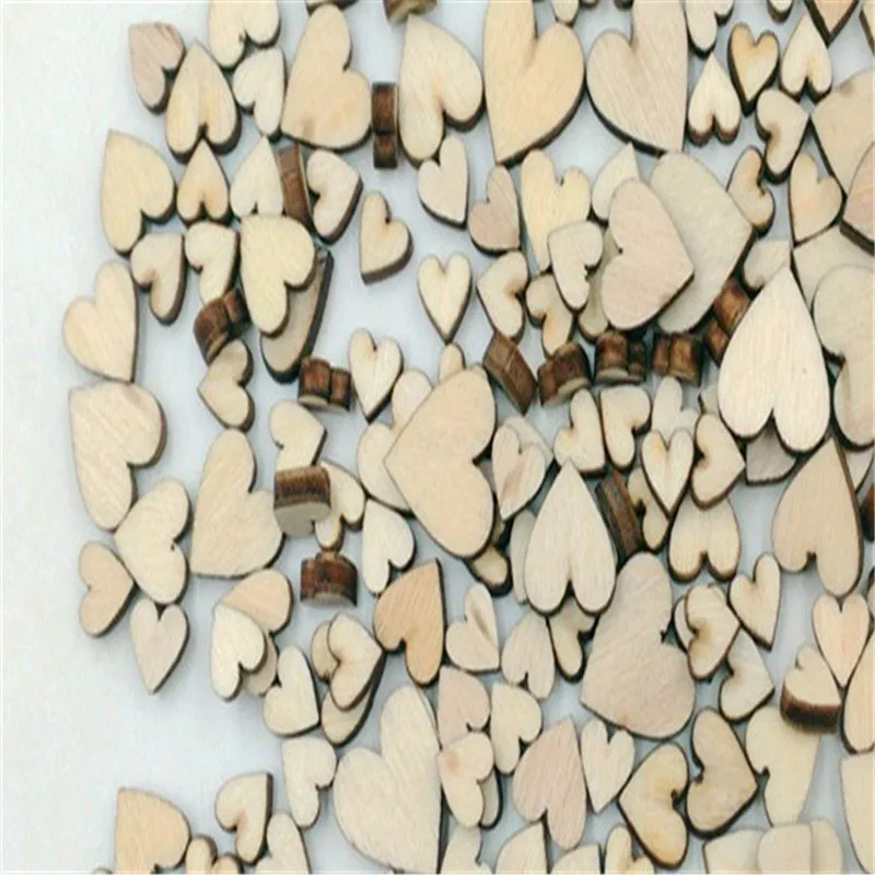 50/100/200 шт. DIY размеры смешанные деревянные милые мини сердца Свадебный Стол