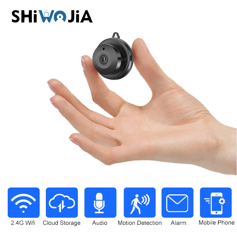 

SHIWOJIA Wireless Mini Spy WIFI 720P Hidden IP Camera Cloud Storage Infrared Battery Smart Home Security Baby Monitor Detection