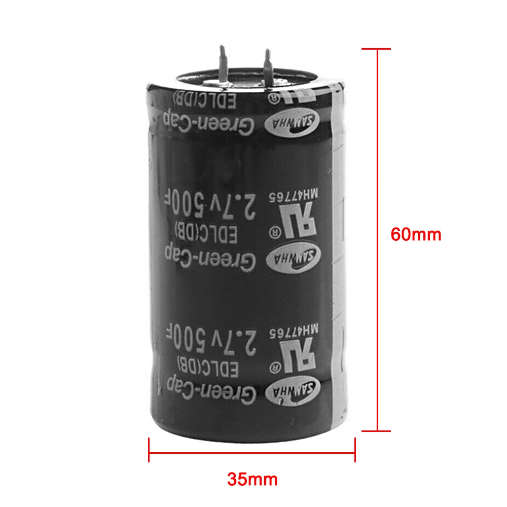 5pcs Car Capacitor Vehicle Super Farad Capacitors 2.7V 500F Ultra-low Internal Resistance Capacitor for Automobile Rectifier