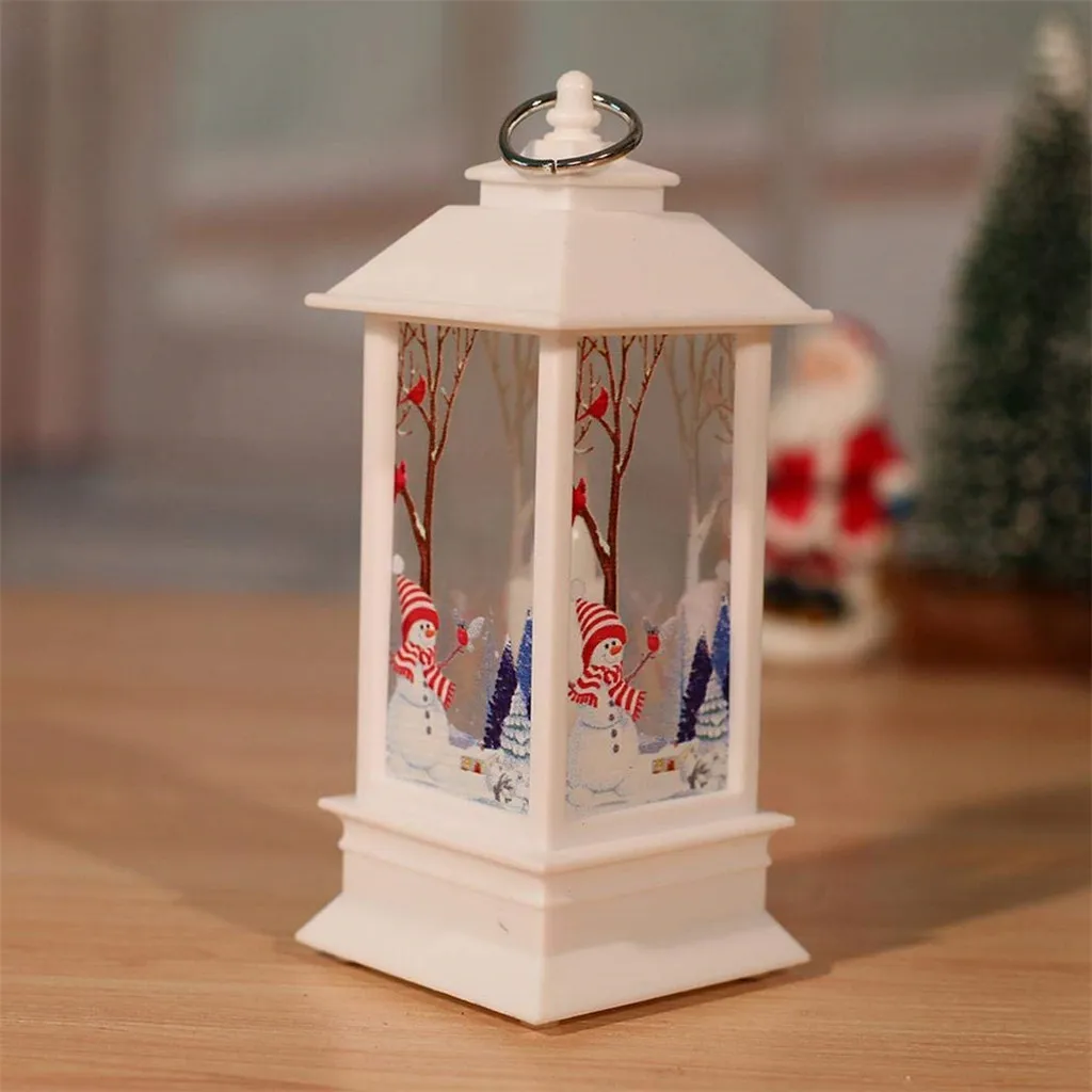Светодиодный светильник для рождественских свечей и подсвечников светодиодный светильник для чайных свечей клетки лося Санта Клауса Печатный подсвечник Рождественское украшение для дома Вечерние